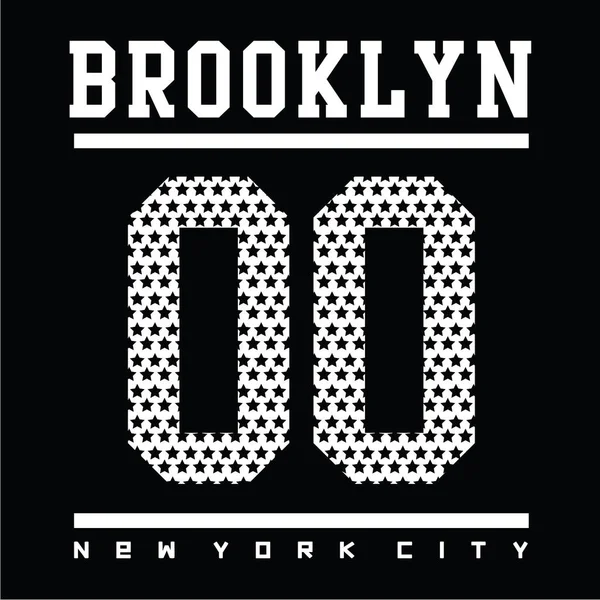 Brooklyn Sport Stad Typografie Shirt Afbeelding — Stockvector