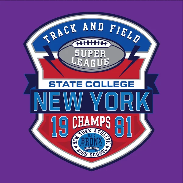 Football sport New York typographie — Image vectorielle