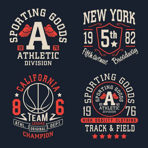 Étiquettes typographie sportive — Image vectorielle