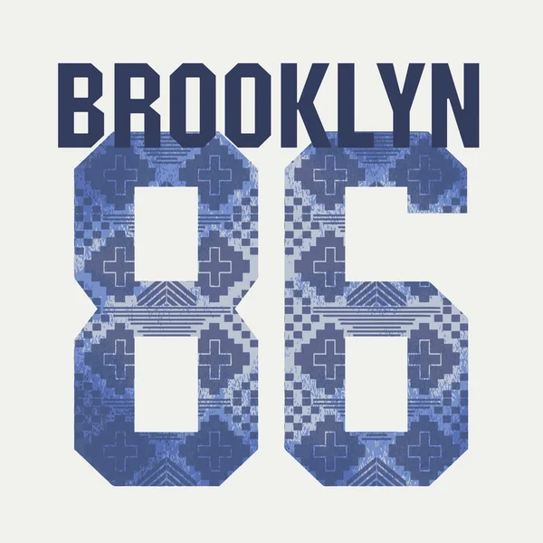 Brooklyn Sport Typografie Shirt Afbeelding — Stockvector
