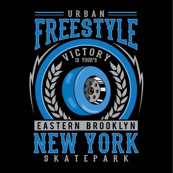 Tipografía Tabla Skate Gráfico Camiseta — Vector de stock