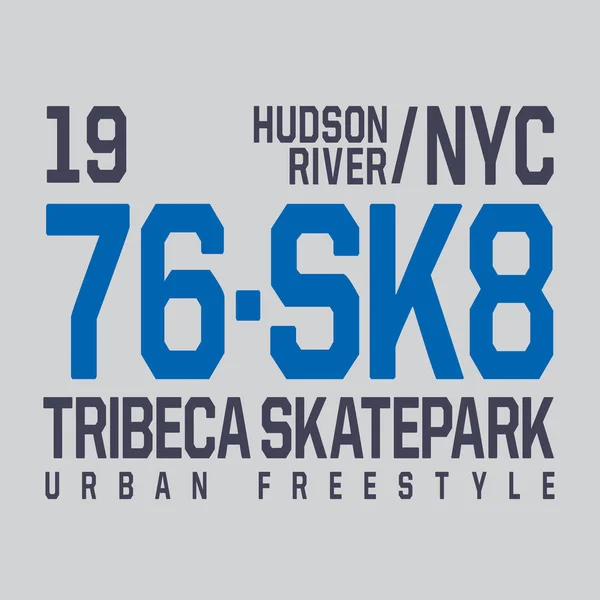 Tipografía de skate board de Nueva York — Vector de stock