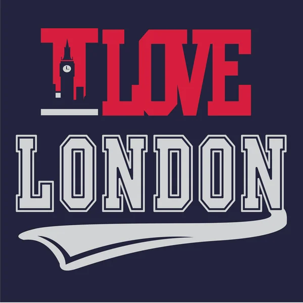 Encanta Tipografía Londinense Camiseta Gráfica — Archivo Imágenes Vectoriales