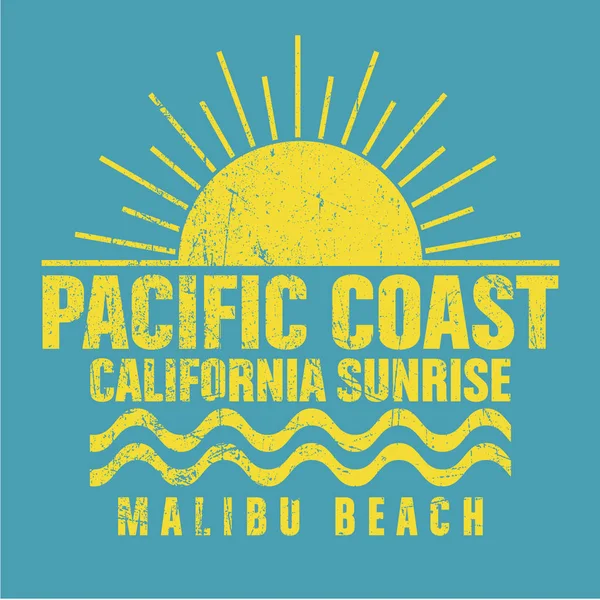 Malibu beach τυπογραφία — Διανυσματικό Αρχείο