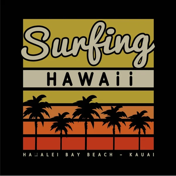 Hawaii surf typografie — Stockový vektor