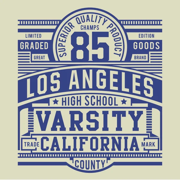 Esporte Tipografia Los Angeles Shirt Gráfica —  Vetores de Stock