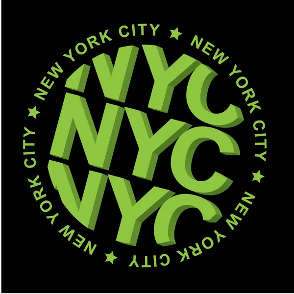 Nueva York Nyc Tipografía Camiseta Gráfica — Vector de stock