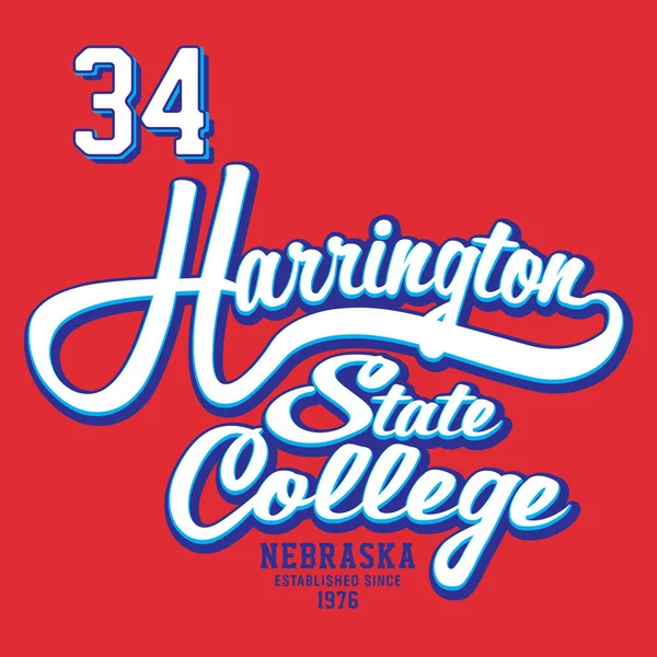 Tipografía Harrington State College — Archivo Imágenes Vectoriales