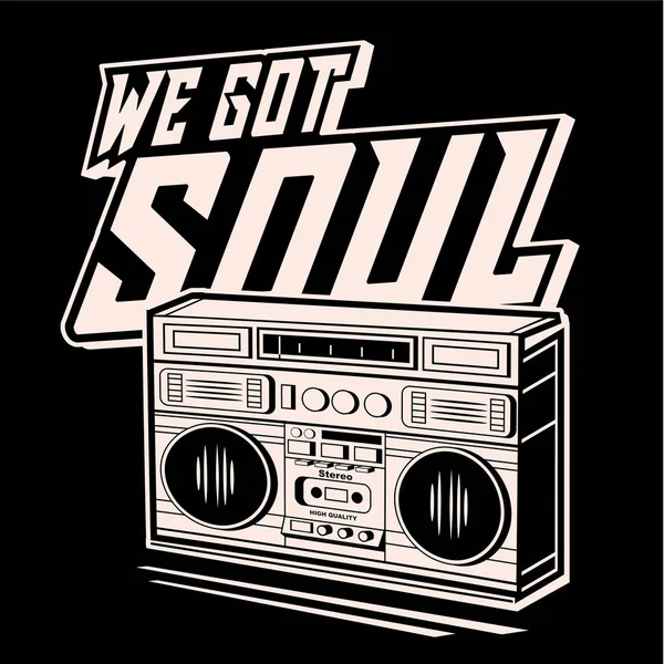 Soul Musik Typografie Shirt Grafik — Stockvektor