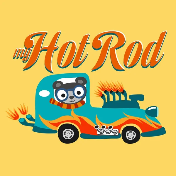 Een Hot Rod Auto Met Vlam Verf Vectorillustratie — Stockvector