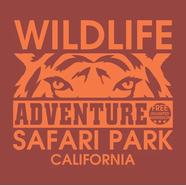 Adventure safari tiger typography