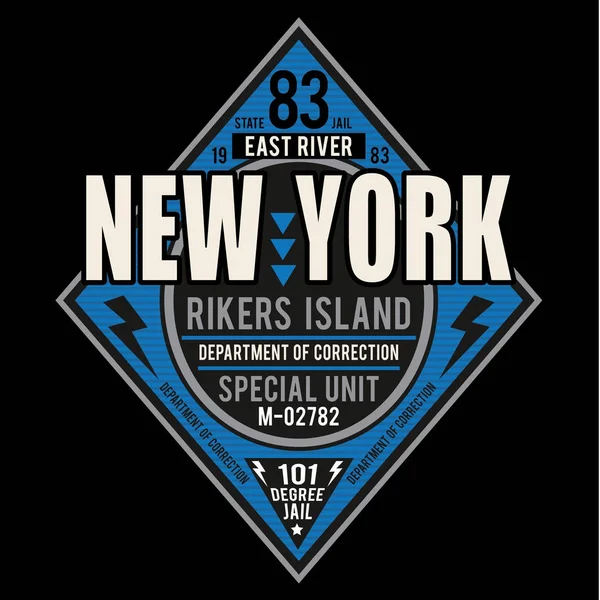 New York Typografie Shirt Grafik — Stockvektor