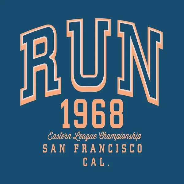 Atletisk rinnande California typografi — Stock vektor