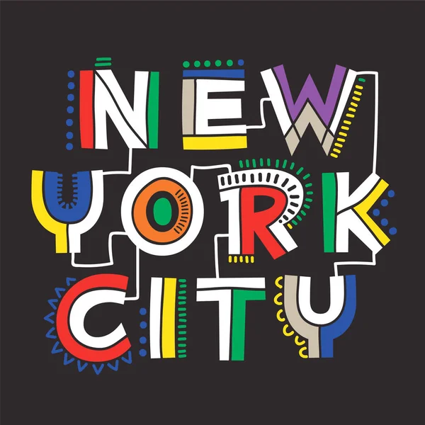 Slogan Apparel Graphic Design Idea New York City Apparel Graphic — Stock Vector