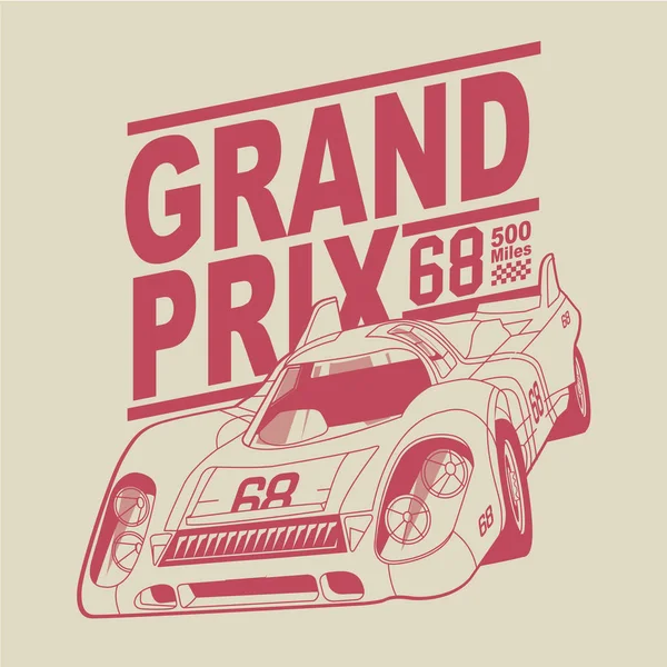 Grand Prix Motocicletta Corsa Tipografia Shirt Grafica — Vettoriale Stock