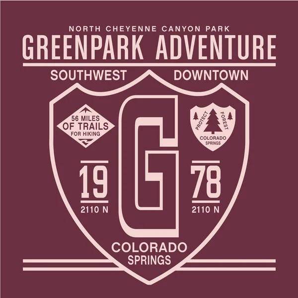 Aventure Colorado Park typographie — Image vectorielle