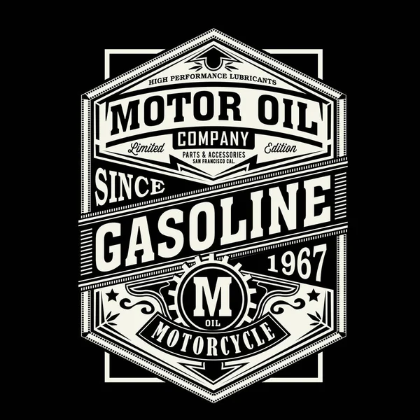 Tipografia a gasolina a motor — Vetor de Stock