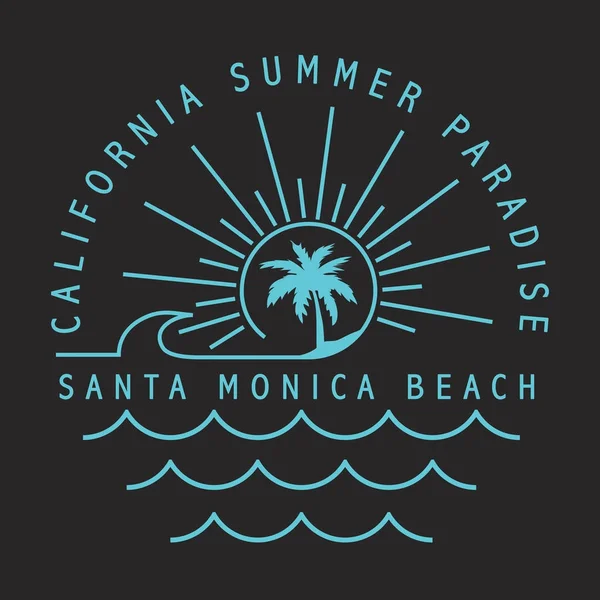 California Surfer Typografii Shirt Grafiki — Wektor stockowy