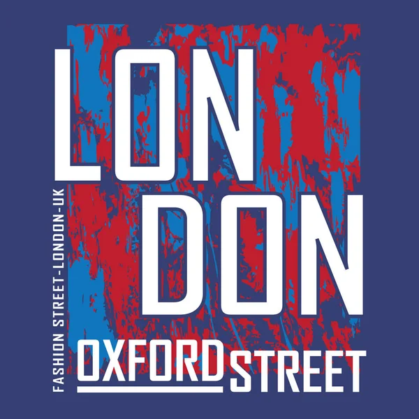 Tipografia Londres Gráfico Shirt —  Vetores de Stock