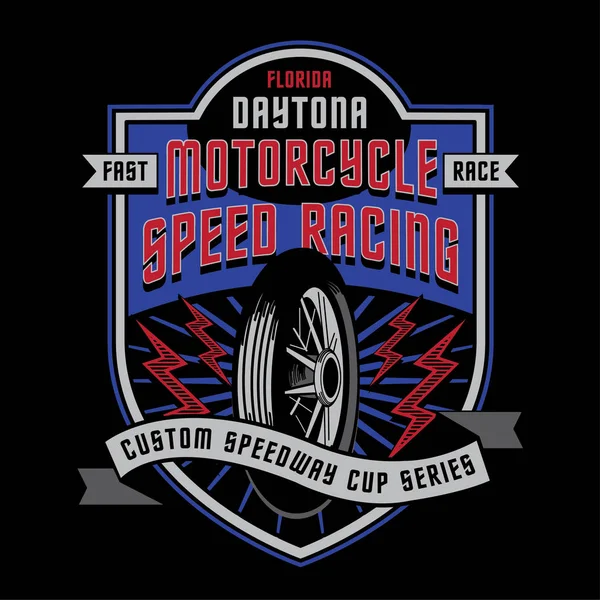Tipografia Moto Racing Grafica Shirt — Vettoriale Stock