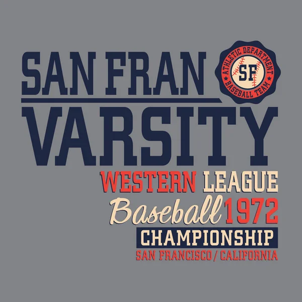 Baseball sport Californie typographie — Image vectorielle