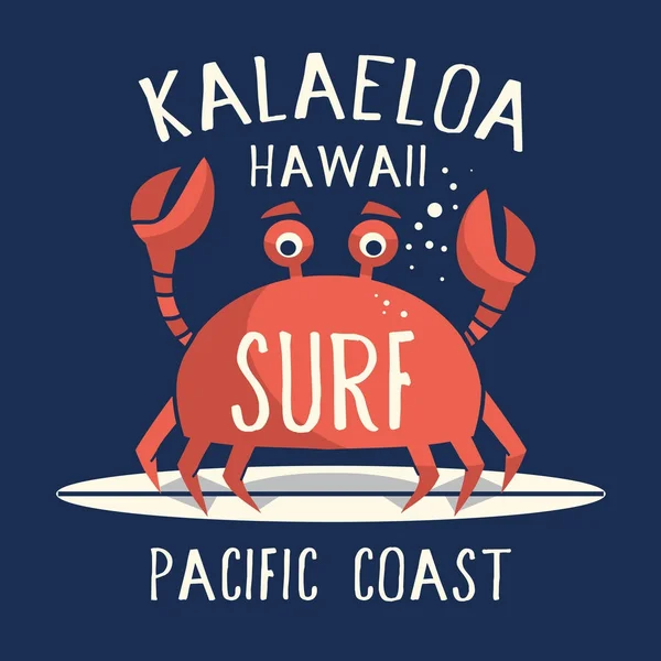 Krabba surf typografi — Stock vektor