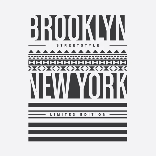 Brooklyn New York Typografie Tričko Grafika — Stockový vektor