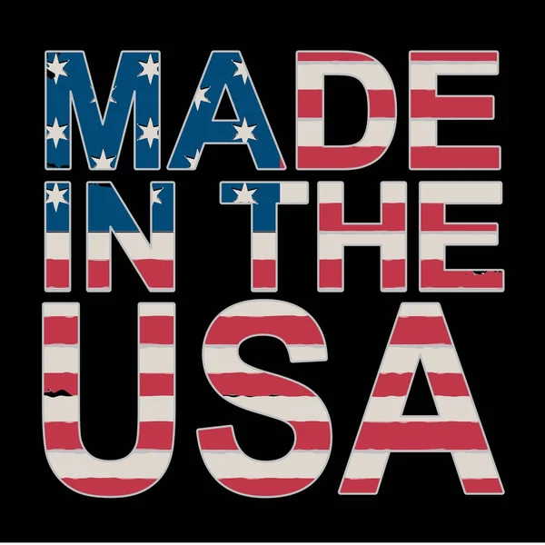 Bandera América Hecha Usa Tipografía Camiseta Gráfica — Archivo Imágenes Vectoriales