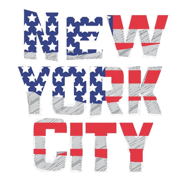 Vintage vlag New York typografie — Stockvector