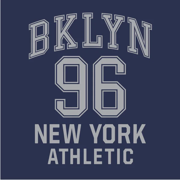 Atletisk Sport Brooklyn Typografi Shirt Grafik — Stock vektor