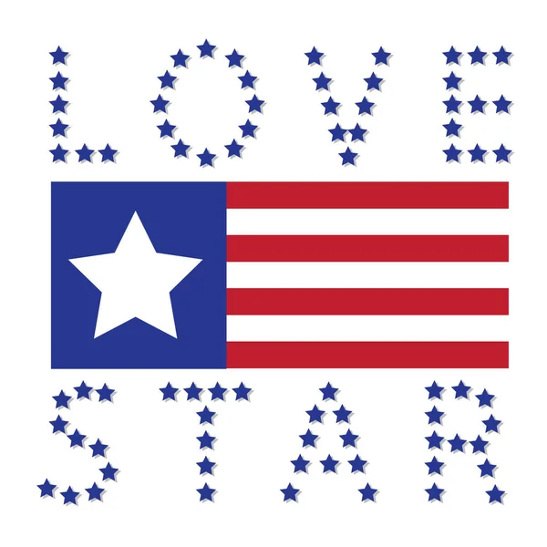 Amérique Amour Typographie Shirt Graphique — Image vectorielle