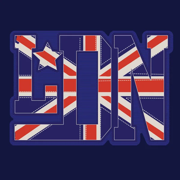 Londen Vlag Typografie Shirt Afbeelding — Stockvector