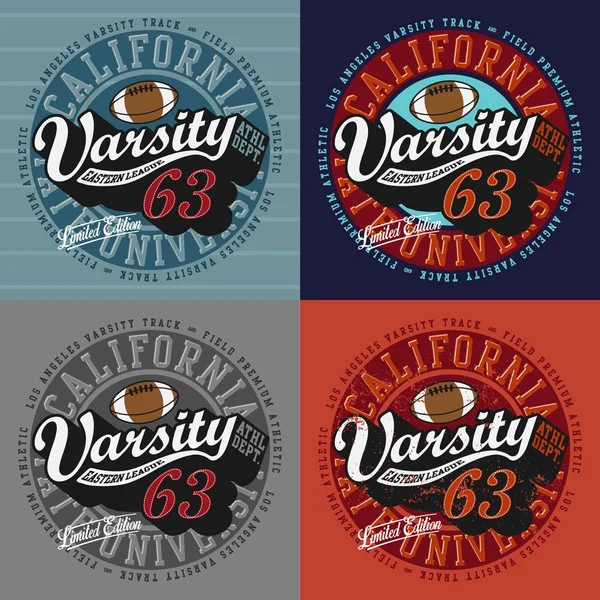 Varsity sports California University Athletic designs typography, t-shirt graphics, vector illustration.