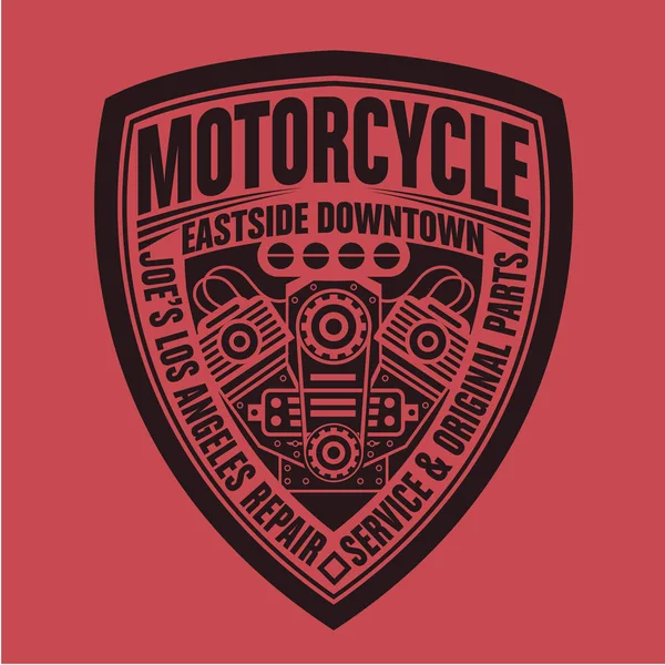 Motorcykel Los Angeles Typografi Shirt Grafik — Stock vektor
