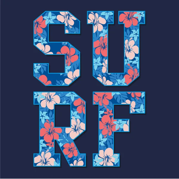 College surf bloem typografie — Stockvector