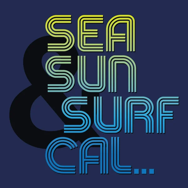 California Surf Typografi Shirt Grafik — Stock vektor