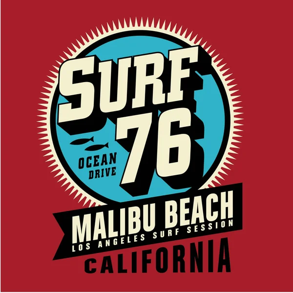 Tipografía de surf de California — Vector de stock