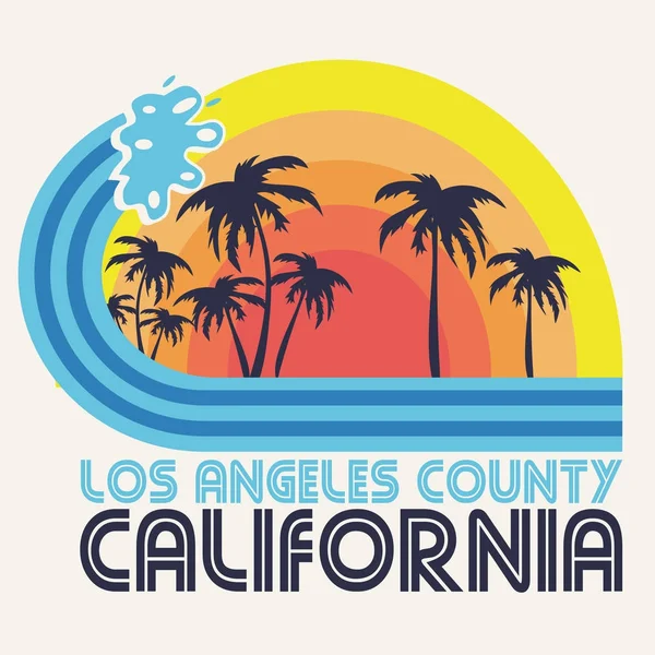 Tipografía Playa California Gráfico Camiseta — Vector de stock