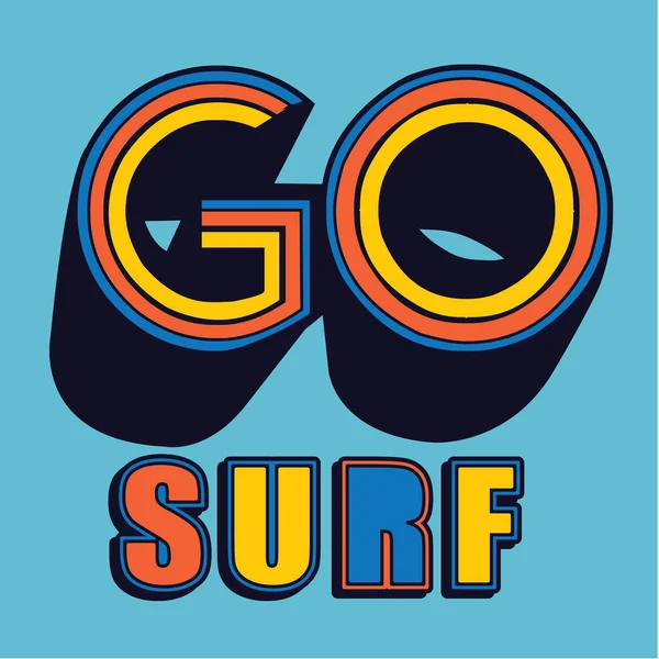 Surf typografi illustration — Stock vektor