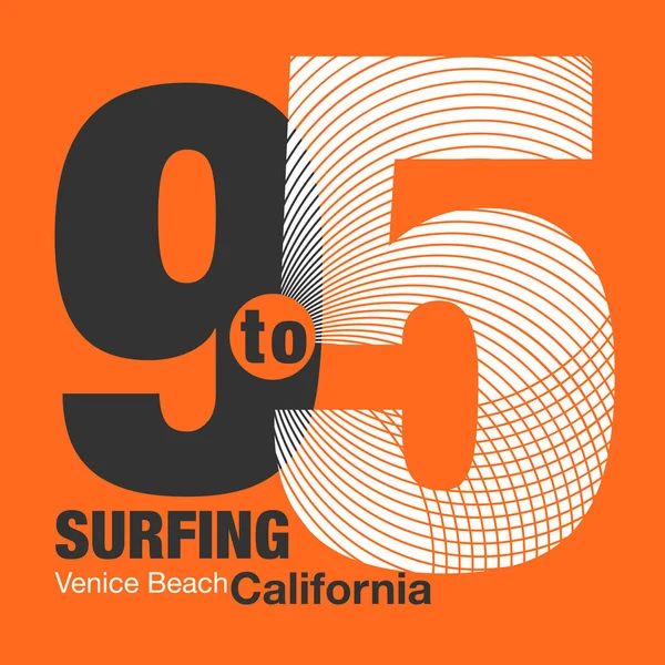 Gráficos Surf Venice Beach Diseño Vectorial Diseño Tipográfico Gráficos Camiseta — Vector de stock