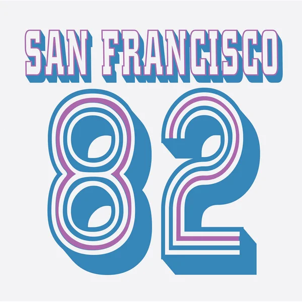 Tipografía deportiva de San Francisco — Vector de stock