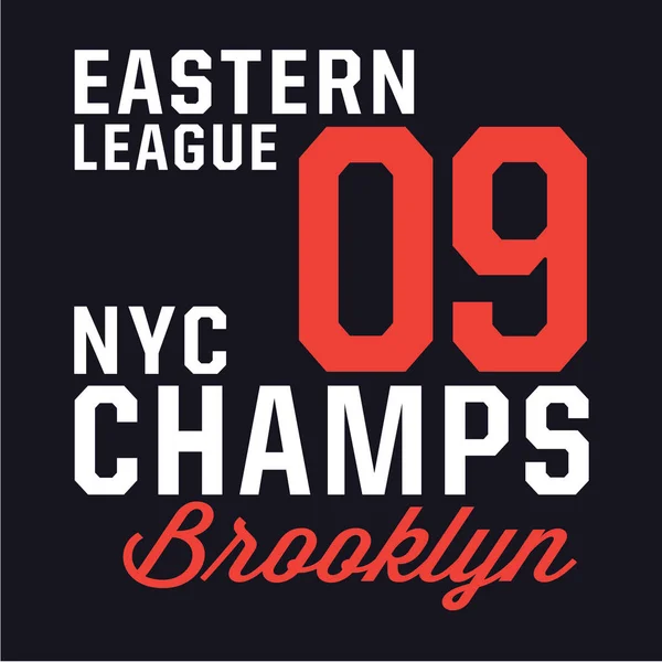 Atletisk sport Brooklyn typografi — Stock vektor