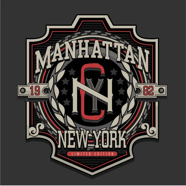 Manhattan New York typographie — Image vectorielle