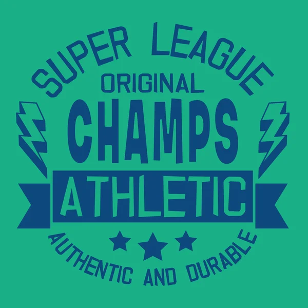 Tipografía Liga Atlética Gráfico Camiseta — Vector de stock