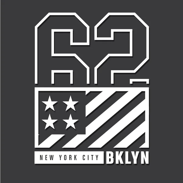 Atletisk sport New York typografi — Stock vektor