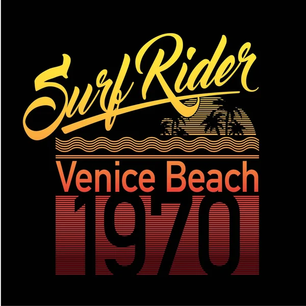 Tipografía Surf Rider Gráfico Camiseta — Vector de stock