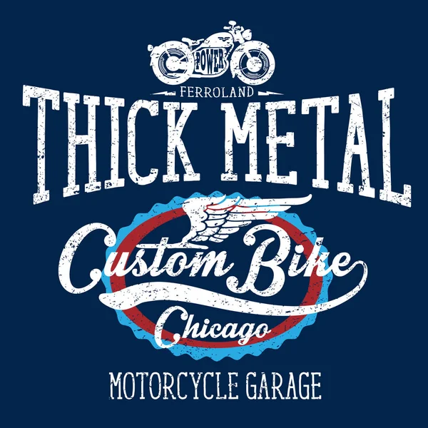 Diseño Vintage Camiseta Motocicleta Imagen Vectorial Diseño Tipográfico Diseño Obras — Vector de stock