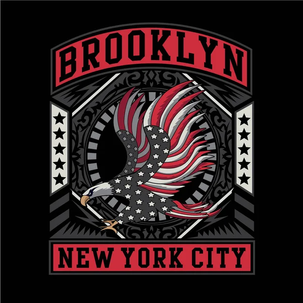 Типография Eagles Brooklyn Рисунок Футболках — стоковый вектор