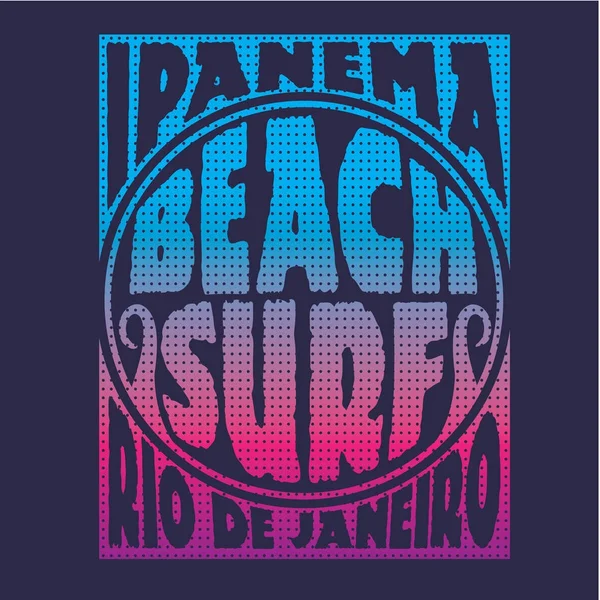 Tipografía Surf Gráfico Camiseta — Vector de stock