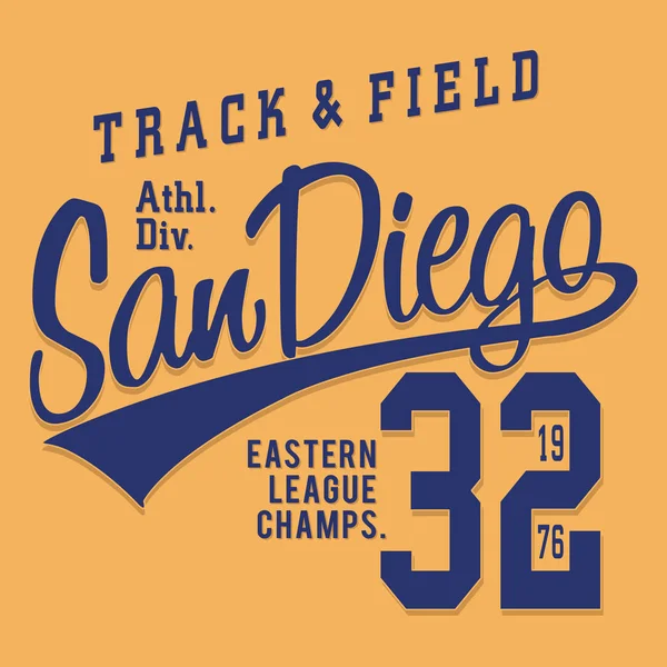 Typographie sportive de San Diego — Image vectorielle